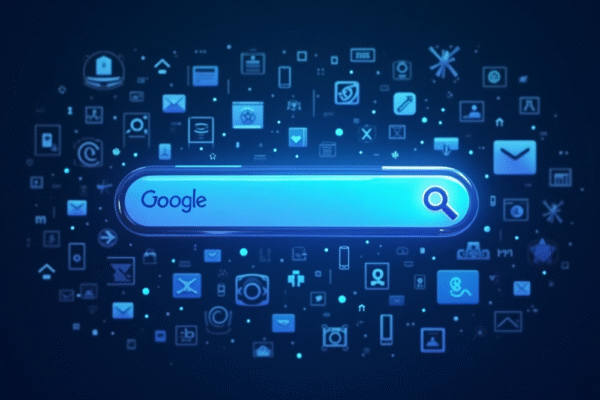 Is Google about to destroy the web? A digital illustration of a futuristic Google search bar with an AI-generated response replacing traditional links, surrounded by fading website icons.